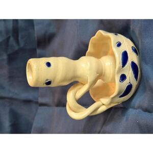 Williamsburg Pottery salt glaze stoneware chamber candlestick holder